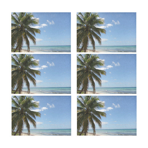 Isla Saona Caribbean Paradise Beach Placemat 12’’ x 18’’ (Set of 6)