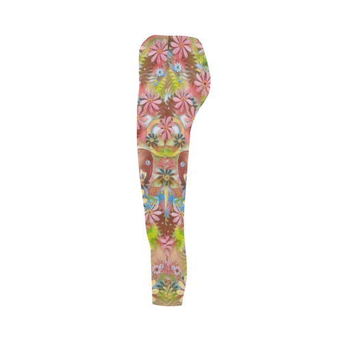 Jungle life and paradise apples Capri Legging (Model L02)