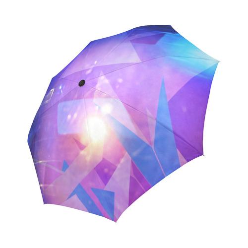 Purple Abstract Triangles Auto-Foldable Umbrella (Model U04)
