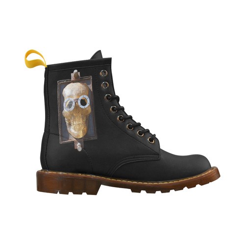 Steampunk Skull Photo High Grade PU Leather Martin Boots For Men Model 402H