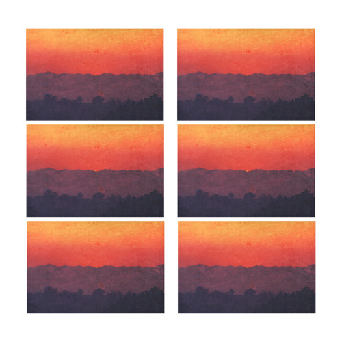 Five Shades of Sunset Placemat 12’’ x 18’’ (Six Pieces)