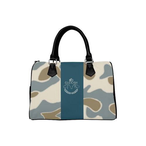 white  brown blue Camo gloosh bag Boston Handbag (Model 1621)