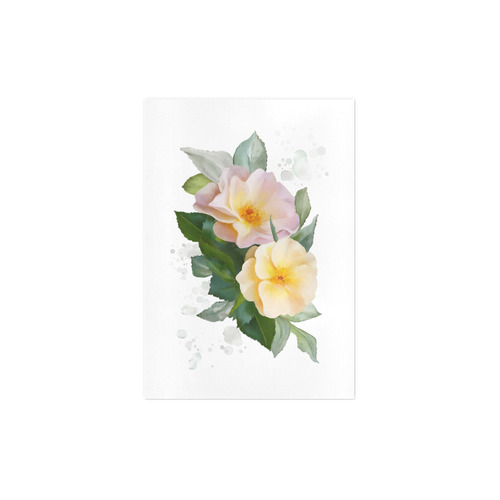 2 Wild Roses floral watercolor Art Print 7‘’x10‘’