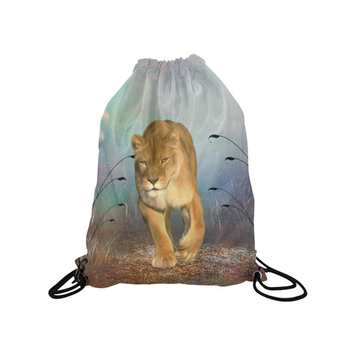 Wonderful lioness Medium Drawstring Bag Model 1604 (Twin Sides) 13.8"(W) * 18.1"(H)