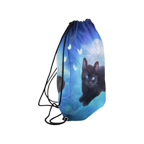 Cute little back kitten Medium Drawstring Bag Model 1604 (Twin Sides) 13.8"(W) * 18.1"(H)