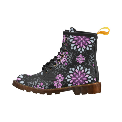 Purple pattern with atmosphere High Grade PU Leather Martin Boots For Women Model 402H