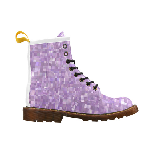 Purple Pearl Mosaic High Grade PU Leather Martin Boots For Men Model 402H