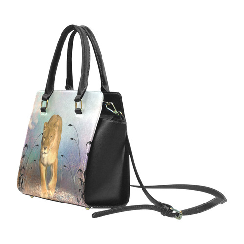 Wonderful lioness Rivet Shoulder Handbag (Model 1645)