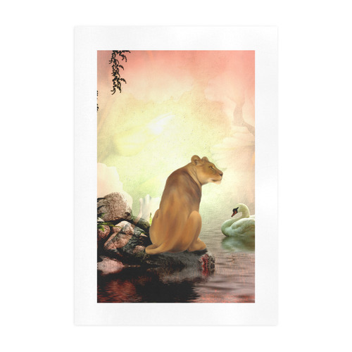 Awesome lioness in a fantasy world Art Print 19‘’x28‘’