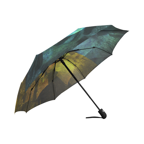 Yellow and Blue Sparkling Rose Auto-Foldable Umbrella (Model U04)