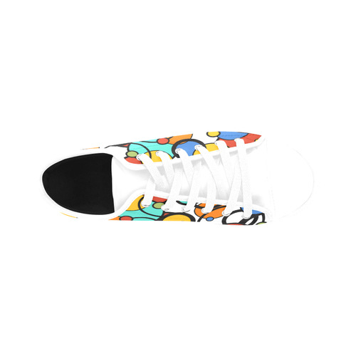 Pop Art Dot Colorful Art Print Sneakers Aquila Microfiber Leather Women's Shoes/Large Size (Model 031)