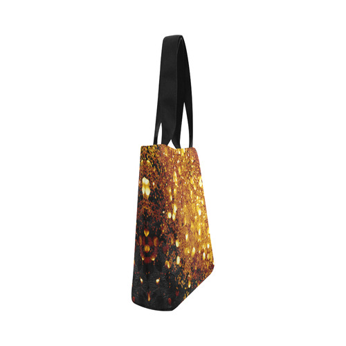 Golden glitter texture with black background Canvas Tote Bag (Model 1657)