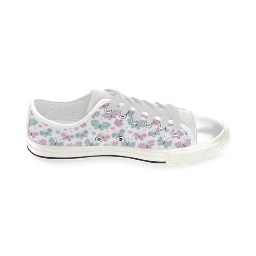 Cute Pastel Butterflies Low Top Canvas Shoes for Kid (Model 018)