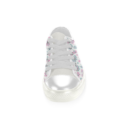 Cute Pastel Butterflies Low Top Canvas Shoes for Kid (Model 018)