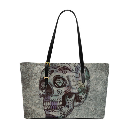 grunge skull C by JamColors Euramerican Tote Bag/Large (Model 1656)