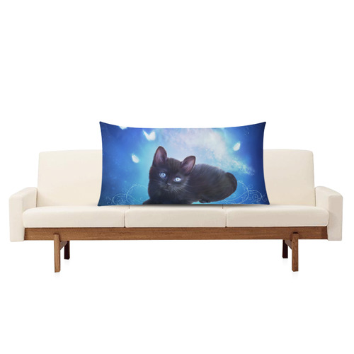 Cute little back kitten Rectangle Pillow Case 20"x36"(Twin Sides)