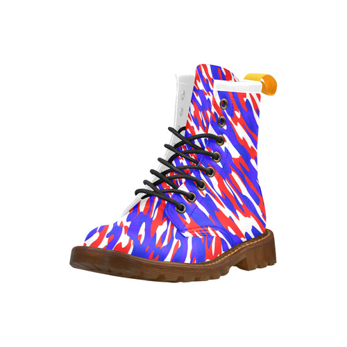 red white blue camo 2 High Grade PU Leather Martin Boots For Men Model 402H