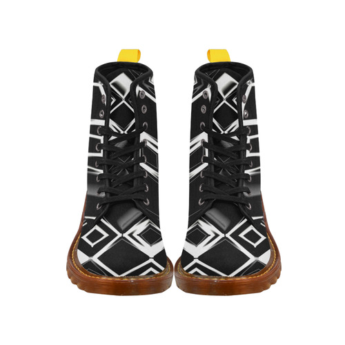 black and white abstract 45 Martin Boots For Men Model 1203H