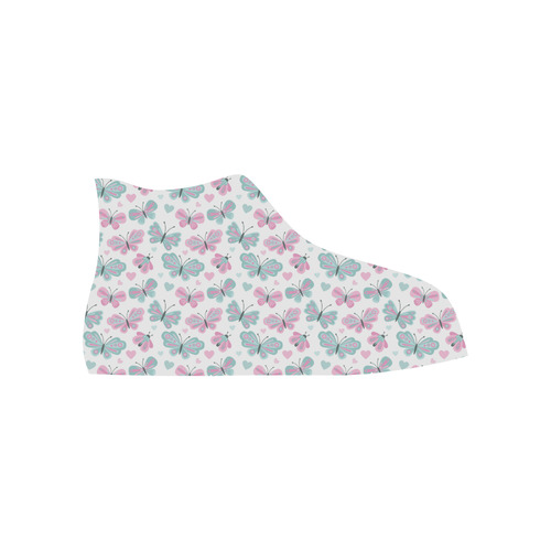 Cute Pastel Butterflies High Top Canvas Shoes for Kid (Model 017)