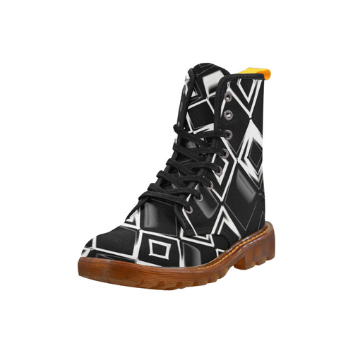 black and white abstract 45 Martin Boots For Men Model 1203H