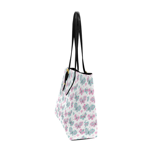 Cute Pastel Butterflies Euramerican Tote Bag/Large (Model 1656)