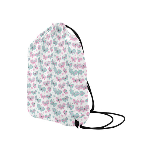 Cute Pastel Butterflies Large Drawstring Bag Model 1604 (Twin Sides)  16.5"(W) * 19.3"(H)