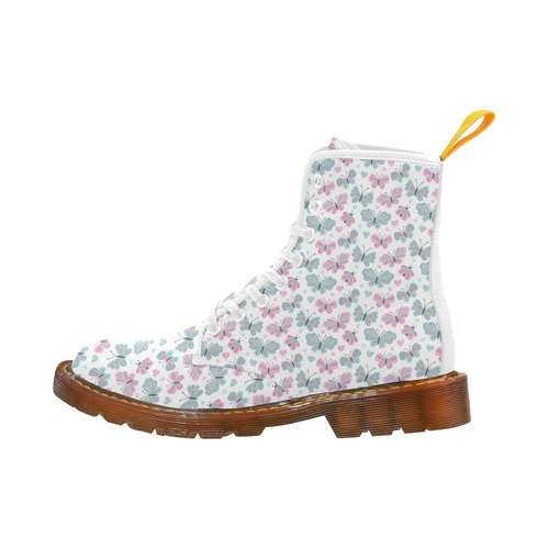 Cute Pastel Butterflies Martin Boots For Women Model 1203H