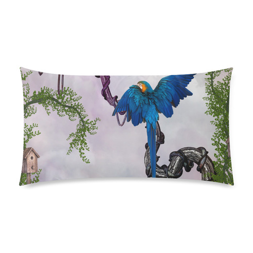 Awesome parrot Custom Rectangle Pillow Case 20"x36" (one side)