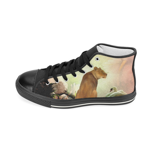 Awesome lioness in a fantasy world Men’s Classic High Top Canvas Shoes (Model 017)