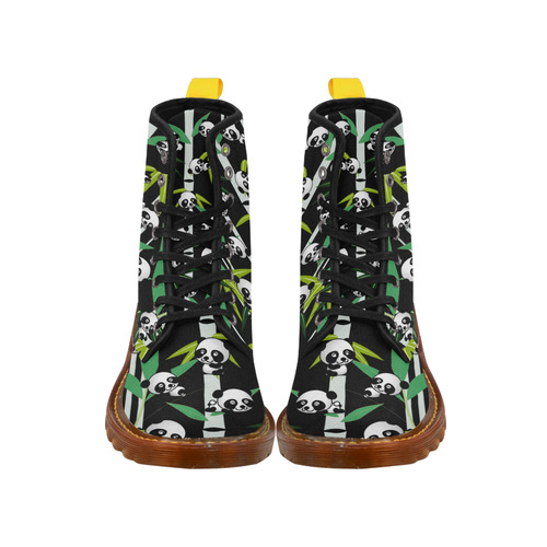 Satisfied and Happy Panda Babies on Bamboo Martin Boots For Women Model 1203H