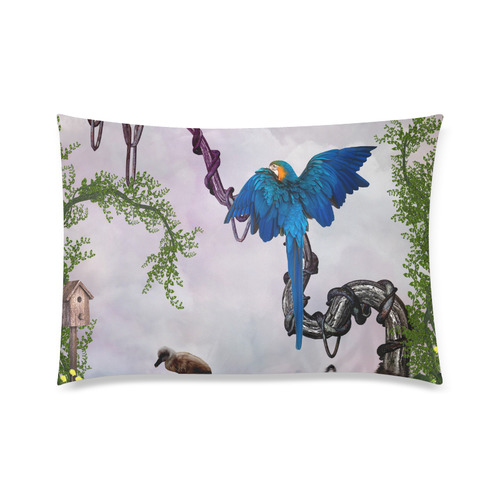 Awesome parrot Custom Zippered Pillow Case 20"x30" (one side)