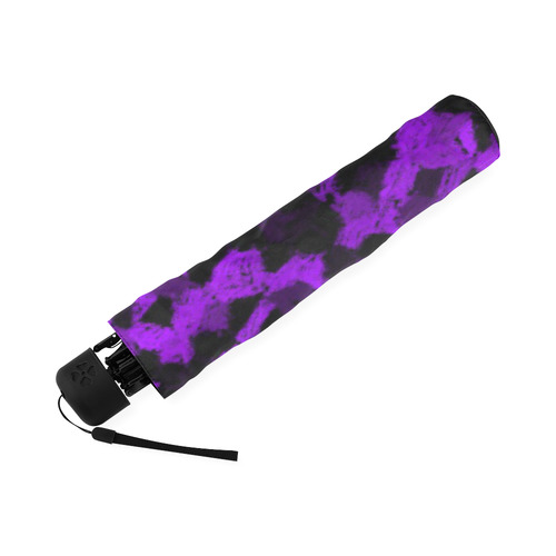 Black and Purple Chalk Foldable Umbrella (Model U01)