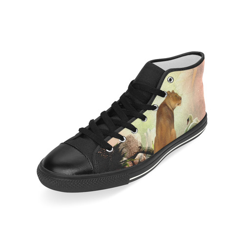 Awesome lioness in a fantasy world Men’s Classic High Top Canvas Shoes (Model 017)