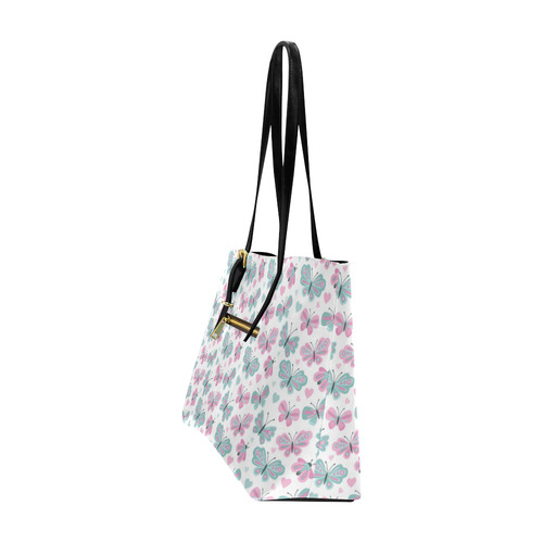 Cute Pastel Butterflies Euramerican Tote Bag/Large (Model 1656)