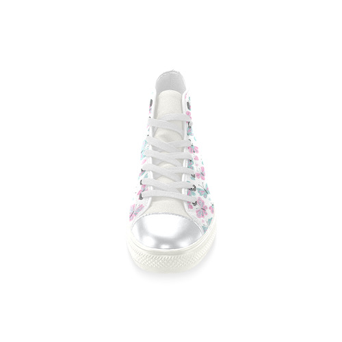 Cute Pastel Butterflies High Top Canvas Shoes for Kid (Model 017)