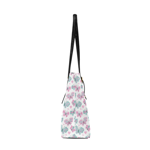 Cute Pastel Butterflies Euramerican Tote Bag/Large (Model 1656)