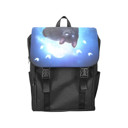 Cute little back kitten Casual Shoulders Backpack (Model 1623)