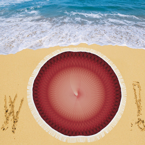 Red Plafond Circular Beach Shawl 59"x 59"