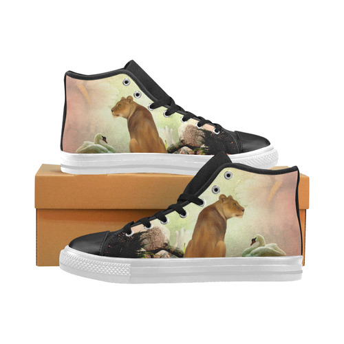 Awesome lioness in a fantasy world Men’s Classic High Top Canvas Shoes (Model 017)