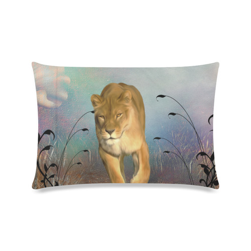 Wonderful lioness Custom Zippered Pillow Case 16"x24"(Twin Sides)