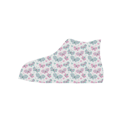 Cute Pastel Butterflies High Top Canvas Shoes for Kid (Model 017)