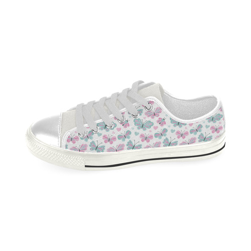 Cute Pastel Butterflies Low Top Canvas Shoes for Kid (Model 018)