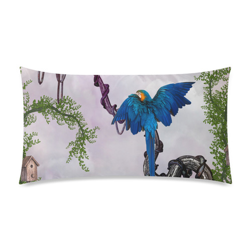 Awesome parrot Rectangle Pillow Case 20"x36"(Twin Sides)