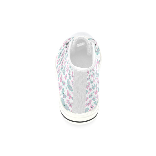 Cute Pastel Butterflies High Top Canvas Shoes for Kid (Model 017)