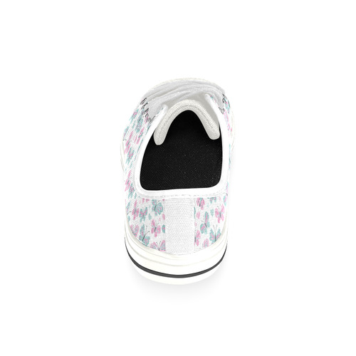 Cute Pastel Butterflies Low Top Canvas Shoes for Kid (Model 018)