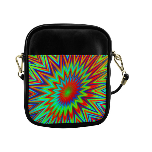 Red Yellow Blue Green Color Explosion Sling Bag (Model 1627)