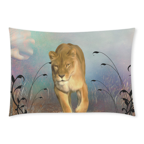 Wonderful lioness Custom Rectangle Pillow Case 20x30 (One Side)