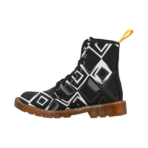 black and white abstract 45 Martin Boots For Men Model 1203H