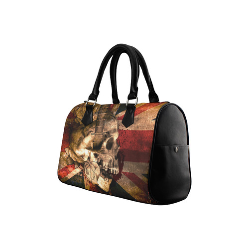 Grunge Skull and British Flag Boston Handbag (Model 1621)