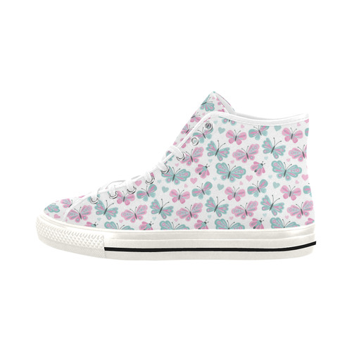 Cute Pastel Butterflies Vancouver H Women's Canvas Shoes (1013-1)